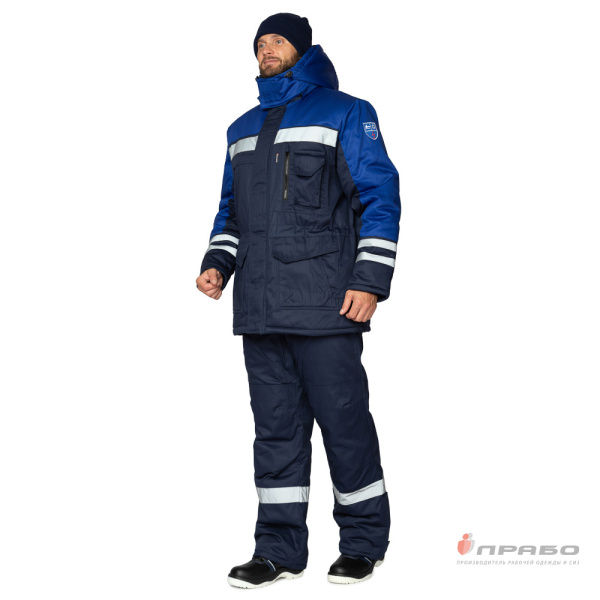 Костюм антистатический утеплённый "Антистат"с бр.ками, цв. тёмно-синий/василёк от магазина Рабочий класс