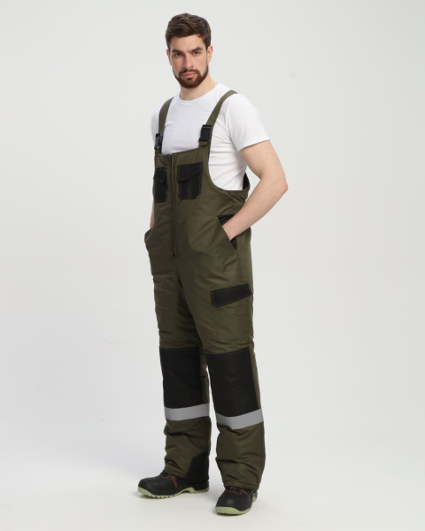 Костюм зимний Вектрон-2 СОП (тк.Таслан,135) п/к, хаки/черный от магазина Рабочий класс