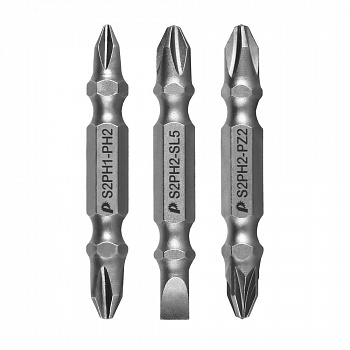 Набор бит ПРАКТИКА "Мастер"  3шт  PH2/PZ2,  PH2/PH1,  PH2/SL0.8-5  50мм, блистер от магазина Рабочий класс