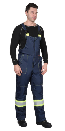 Полукомбинезон зимний ТЕРМИНАЛ синий с лимонным и СОП 50 ММ от магазина Рабочий класс