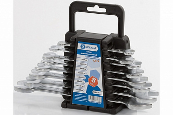 Набор ключей рожковых КОБАЛЬТ 6x7,8x10,9x11,12x13,14x15,16x17,18x19,20x22 мм (8 шт.) держатель от магазина Рабочий класс