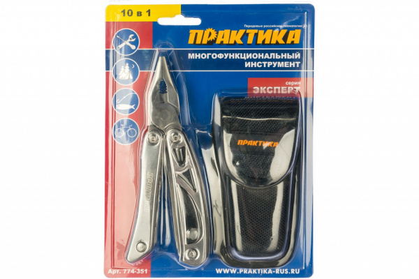 Мультитул ПРАКТИКА плоскогубцы 10 в 1, серия Эксперт, в блистере от магазина Рабочий класс