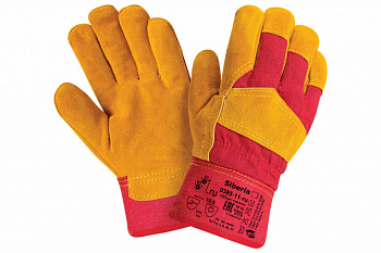 Перчатки спилковые комбинированные утепленные 0385-11-RU Siberia от магазина Рабочий класс