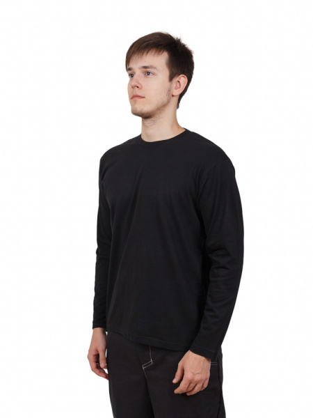 Футболка мужская с длин. рукавом цв. черный от магазина Рабочий класс