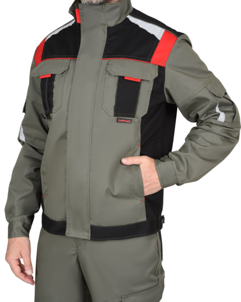 Куртка СИРИУС-СТАН оливковая с черным и красным от магазина Рабочий класс