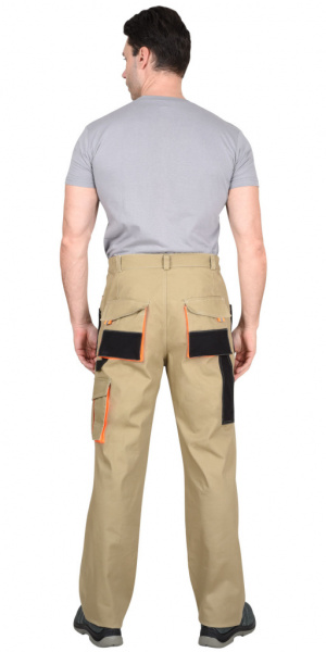 Брюки Манхеттен цв. песочный с оранжевым и черным от магазина Рабочий класс