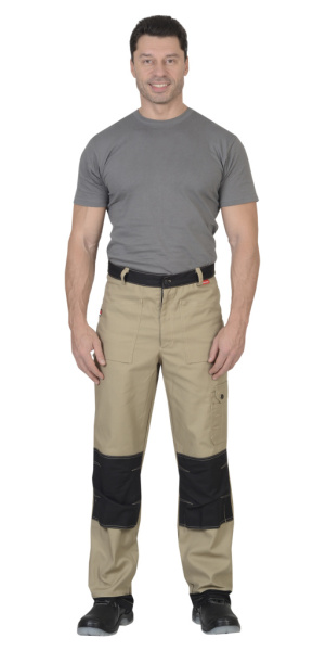 Брюки СИРИУС-ВЕСТ-ВОРК бежевый с черным пл. 275 г/кв.м от магазина Рабочий класс