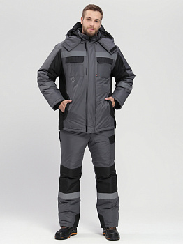 Костюм зимний Фаворит-Мега (тк.Таслан) п/к, т.серый/черный от магазина Рабочий класс