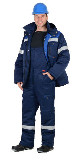 Костюм "СИРИУС-ТИТАН" зим: куртка дл., п/к. т.синий с васильковым и СОП-50мм. от магазина Рабочий класс