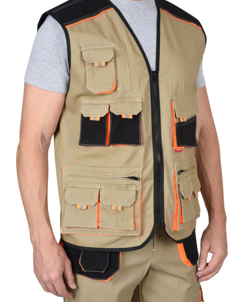 Жилет Манхеттен, цв. песочный с оранжевым и черным от магазина Рабочий класс