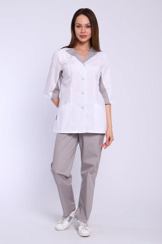 Костюм женский 229 ТС. Цвет: белый и серый от магазина Рабочий класс