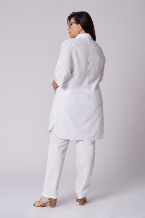 Фото Халат женский Тиси Х-108Б 3/4 цв. Белый от магазина Рабочий класс Халат женский Тиси Х-108Б 3/4 цв. Белый от магазина Рабочий класс