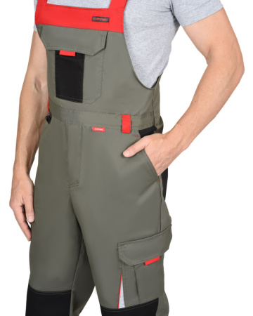 Полукомбинезон СИРИУС-СТАН цв. оливковый с черной и красной отделкой от магазина Рабочий класс