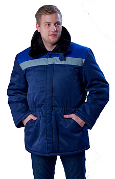 Куртка зимняя Бриг-2, тк. смесовая цв. синий/васильковый, СОП от магазина Рабочий класс