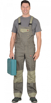 Полукомбинезон Вест-Ворк, цв. т.оливковый со св.оливковым пл. 275 г/кв.м от магазина Рабочий класс