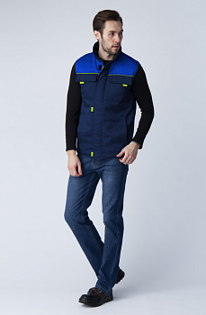 Жилет утепленный Фаворит (тк.Смесовая,210), т.синий/васильковый от магазина Рабочий класс