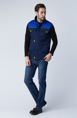 Жилет утепленный Фаворит (тк.Смесовая,210), т.синий/васильковый от магазина Рабочий класс