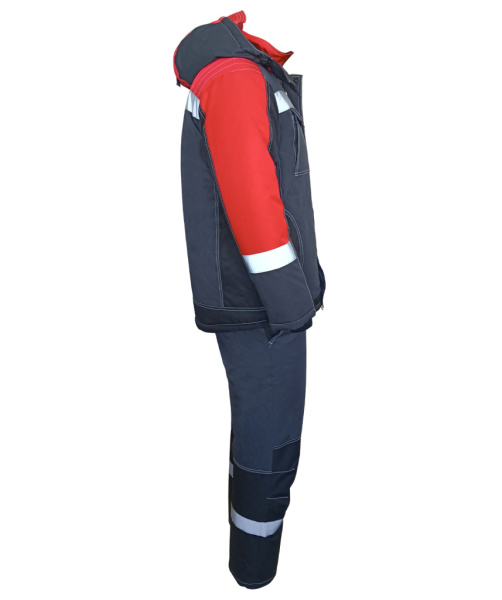 Костюм зимний мужской ЮКОН-Мембрана, ЮП-2, с п/к, цв. т-серый, чёрный, красный от магазина Рабочий класс