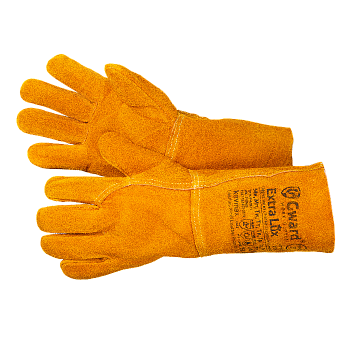 Extra Lux Краги из спилка оранжевого цвета без подкладки от магазина Рабочий класс