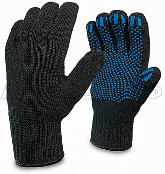 Перчатки полушерстяные двойные с ПВХ (ТОЧКА) 53Т от магазина Рабочий класс