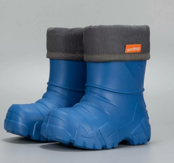 3-111-С09 / Сапоги школьные из ЭВА Nordman Kids утеплённые с манжетой из вельвета цвет синий от магазина Рабочий класс