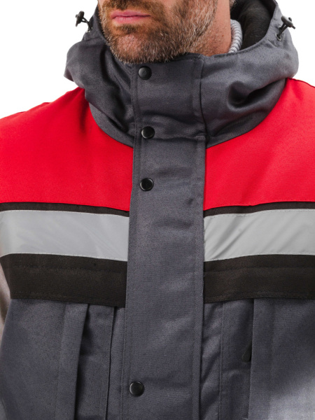 Костюм зимний "ЗИМНИК" куртка/брюки, цвет: т.серый/черный/красный от магазина Рабочий класс