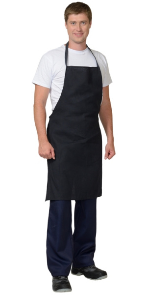Фартук х/б тк. диагональ черный от магазина Рабочий класс
