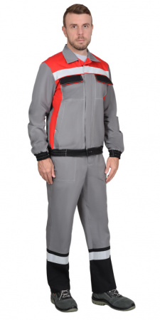 Куртка 4120 с СОП (средне-серая с красным) от магазина Рабочий класс