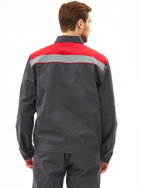 Костюм Липецк СОП (тк.Смесовая,280) брюки, т.серый-меланж/красный от магазина Рабочий класс