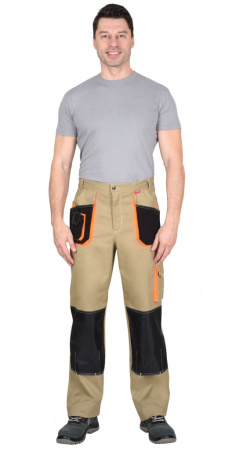 Брюки Манхеттен цв. песочный с оранжевым и черным от магазина Рабочий класс