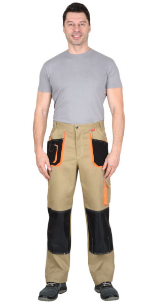 Брюки Манхеттен цв. песочный с оранжевым и черным от магазина Рабочий класс