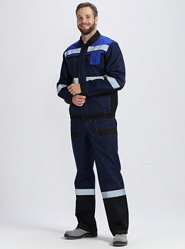 Костюм Виват-2 Премиум IMP (тк.Смесовая,240) п/к, т.синий/черный/васильковый от магазина Рабочий класс