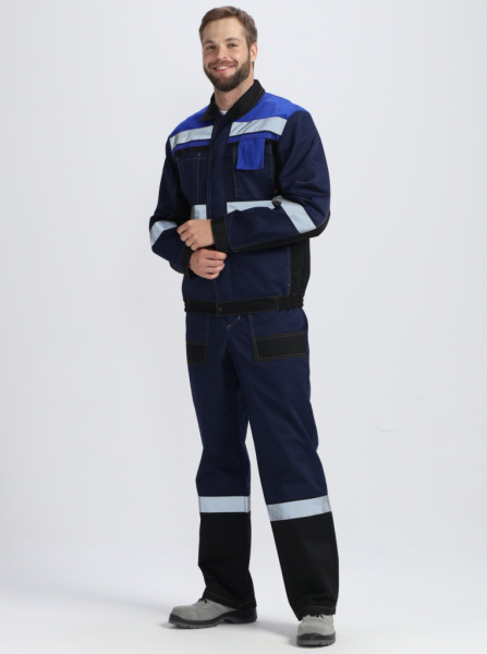 Костюм Виват-2 Премиум IMP (тк.Смесовая,240) п/к, т.синий/черный/васильковый от магазина Рабочий класс