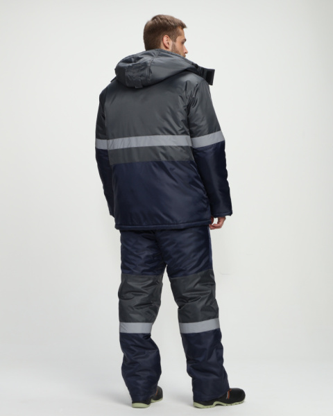 Костюм зимний Мегрес-2 СОП (тк.OxLine,90) п/к, т.серый/т.синий от магазина Рабочий класс