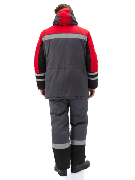 Костюм зимний "ЗИМНИК" куртка/брюки, цвет: т.серый/черный/красный от магазина Рабочий класс