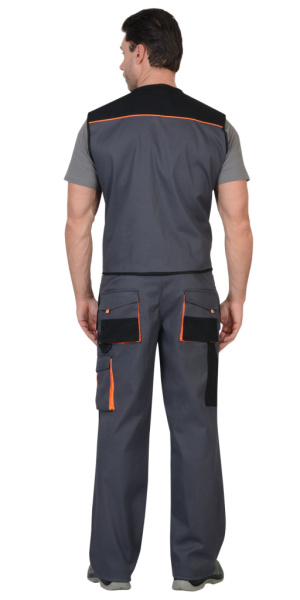 Жилет "МАНХЕТТЕН"  темно-серый с оранжевым от магазина Рабочий класс