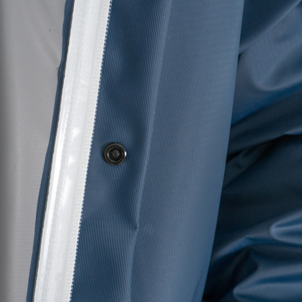 Дождевик двухслойный EXTREME цв. синий+серебро ПВХ на молнии (с резинками на рукавах) 300 мк. от магазина Рабочий класс