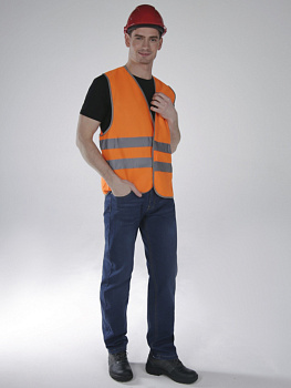 Жилет сигнальный Неон (тк.Полиэфир,100) тип 1э, оранжевый от магазина Рабочий класс