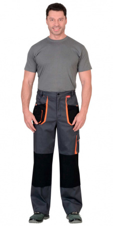 Брюки Манхеттен цв. темно-серый с оранж. от магазина Рабочий класс