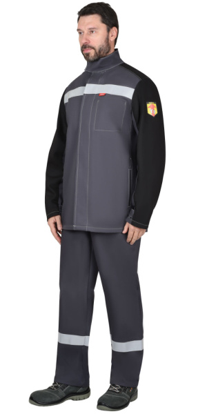 Костюм сварщика СИРИУС-ГЕРКУЛЕС летний, куртка, п/к т.серый с черным, СОП 50мм от магазина Рабочий класс