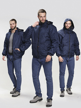 Куртка демисезонная Бомбер-Люкс (тк.Дюспо), т.синий от магазина Рабочий класс