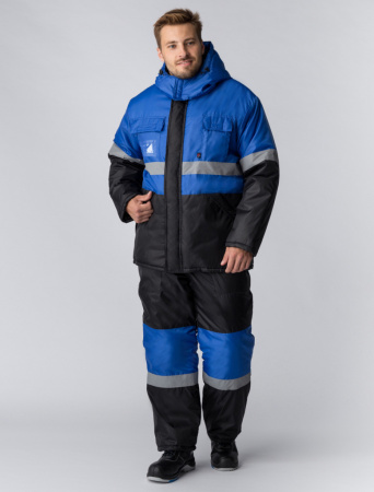 Костюм зимний Мегрес-2 СОП (тк.OxLine,90) п/к, васильковый/черный от магазина Рабочий класс