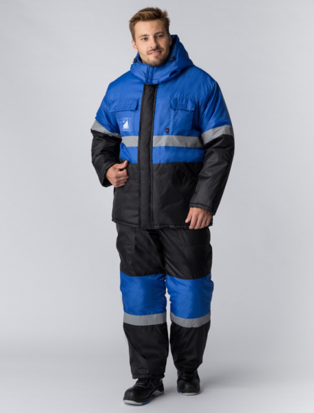 Костюм зимний Мегрес-2 СОП (тк.OxLine,90) п/к, васильковый/черный от магазина Рабочий класс
