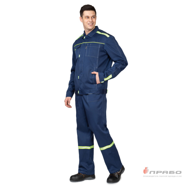 Костюм мужской "Уни-Спец" с п/к, цв. тёмно-синий/лимонный от магазина Рабочий класс