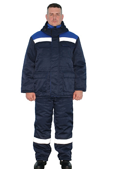 Костюм зимний Бур-2, куртка+п/к, с СОП, тк. ГРЕТА, цв. синий+ васильковый от магазина Рабочий класс