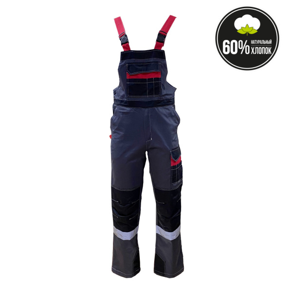 Костюм летний ФОРМУЛА Коттон с п/к цв. т/серый, чёрный, красный, СОП от магазина Рабочий класс