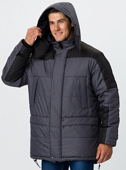 Куртка зимняя Премиум (тк.Мембрана),т.серый меланж/черный  от магазина Рабочий класс