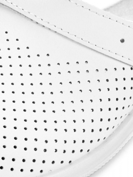 Сабо с верхом из кожи на подошве ПВХ цв. белый 52-01 от магазина Рабочий класс