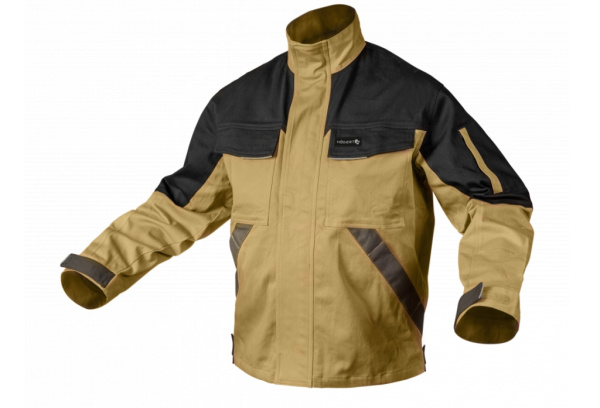 Качественно изготовленная рабочая куртка бежевого цвета. Высококачественные материалы обеспечивают высокий комфорт использования. Первый класс индивидуальной защиты. Брюки соответствуют стандарту, определяющему уровень эргономики, размерную маркировку и б