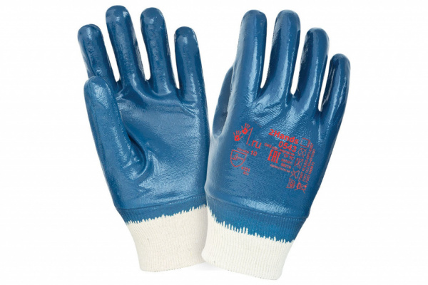 Перчатки 0543 джерси/полное покрытие нитрилом, манжет резинка от магазина Рабочий класс